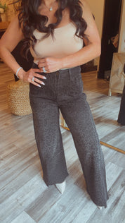 “Diamonds at Midnight” Black Leaopard Spakling Diva Jeans