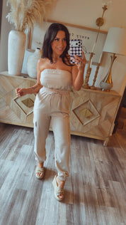 Sassy  Strapless Jumpsuit