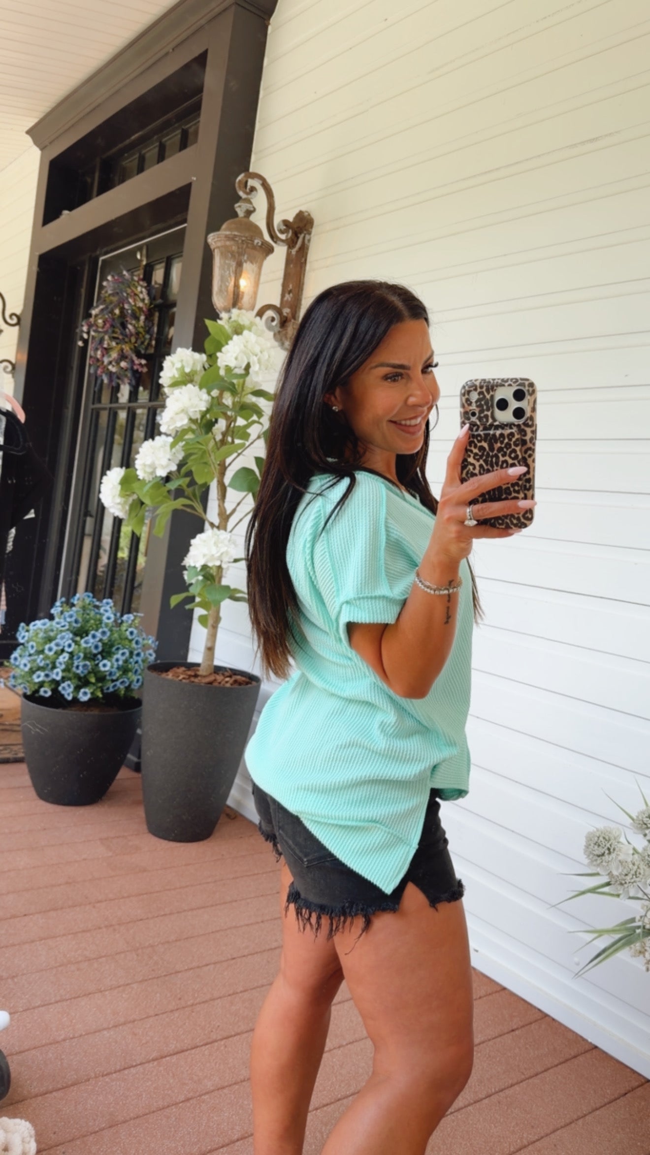 Ultra Soft Mint Textured Top