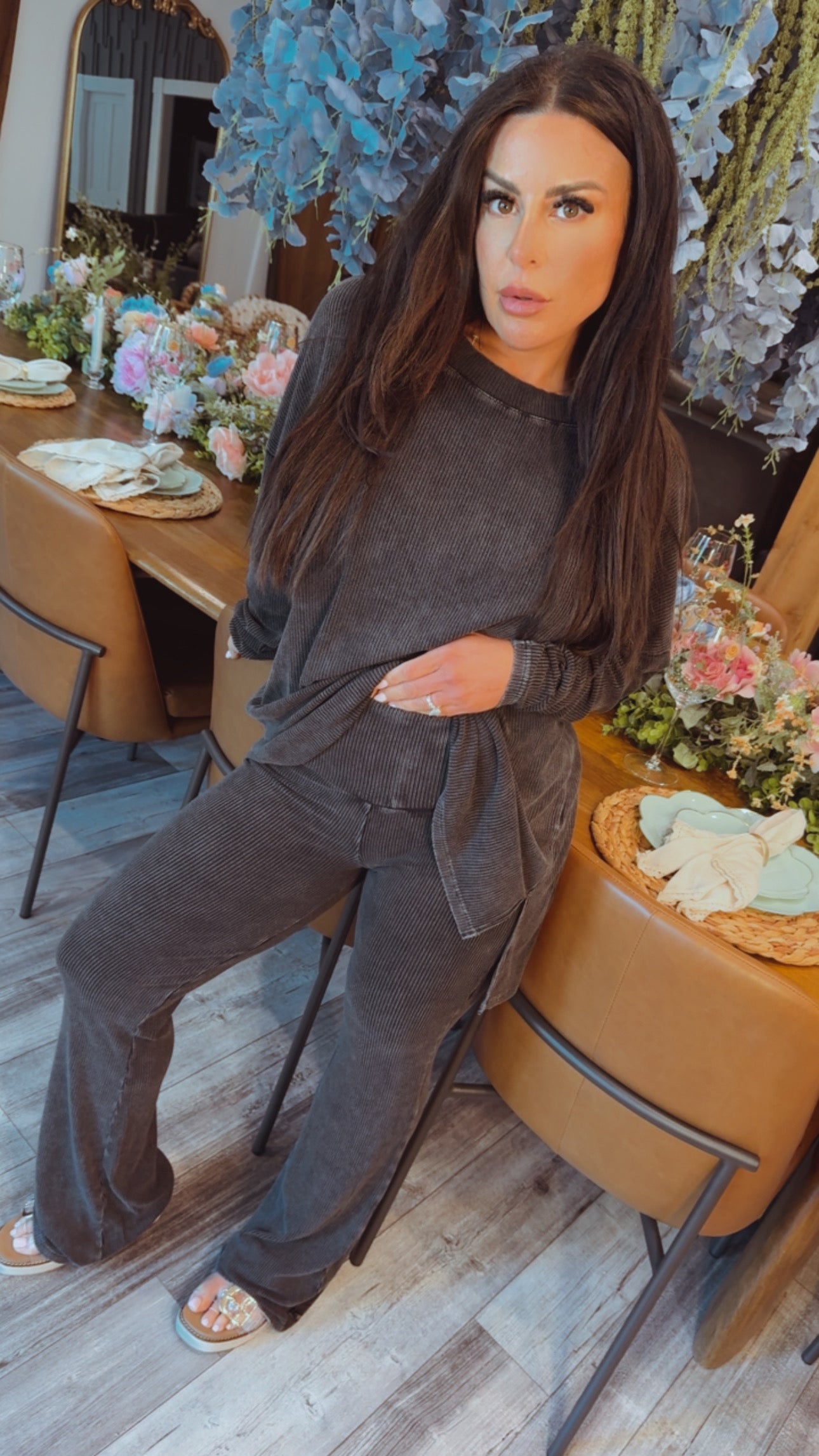 Charcoal  Ribbed Ultra Soft Joggers Stitch&Co