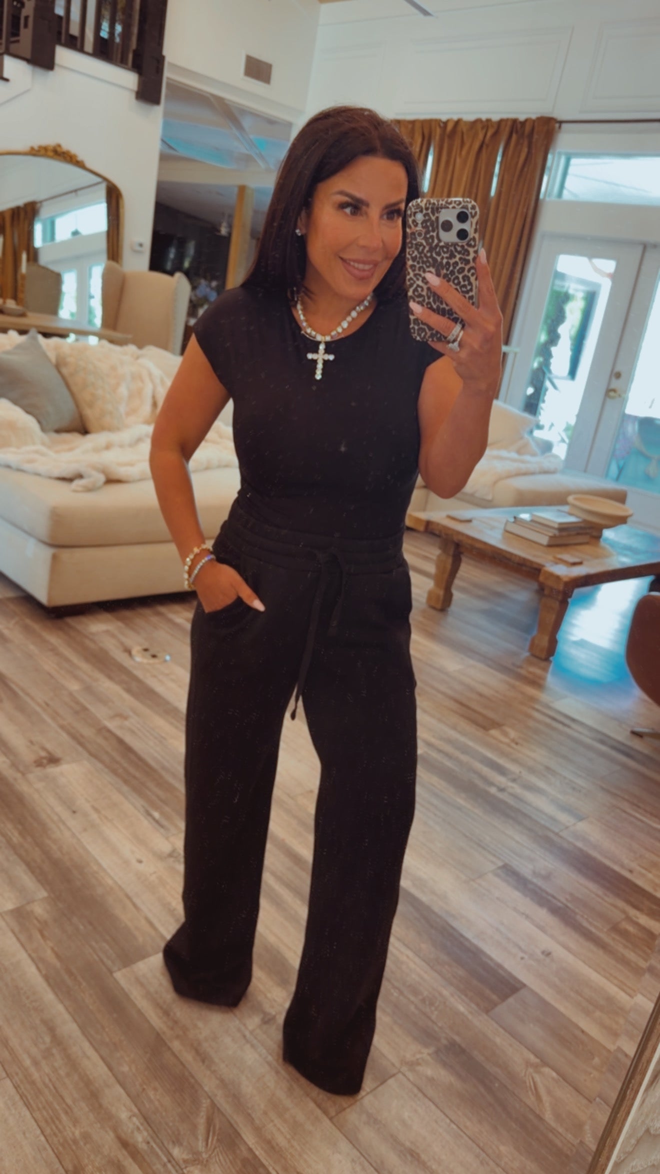 Ultra Soft Cooling black Short Sleeve Top