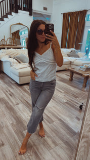 Judy Blue High waist Destroy Crop Wide Leg Jeans