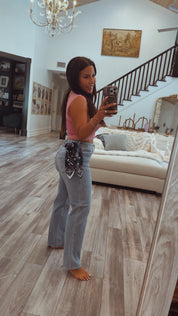 Judy Blue Raw Hem Ankle Straight Leg Jeans