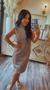 Teal and Gold Chic Pattern Dress