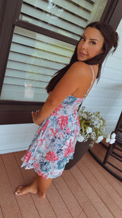 Soft Pink and Blue Tank Dress