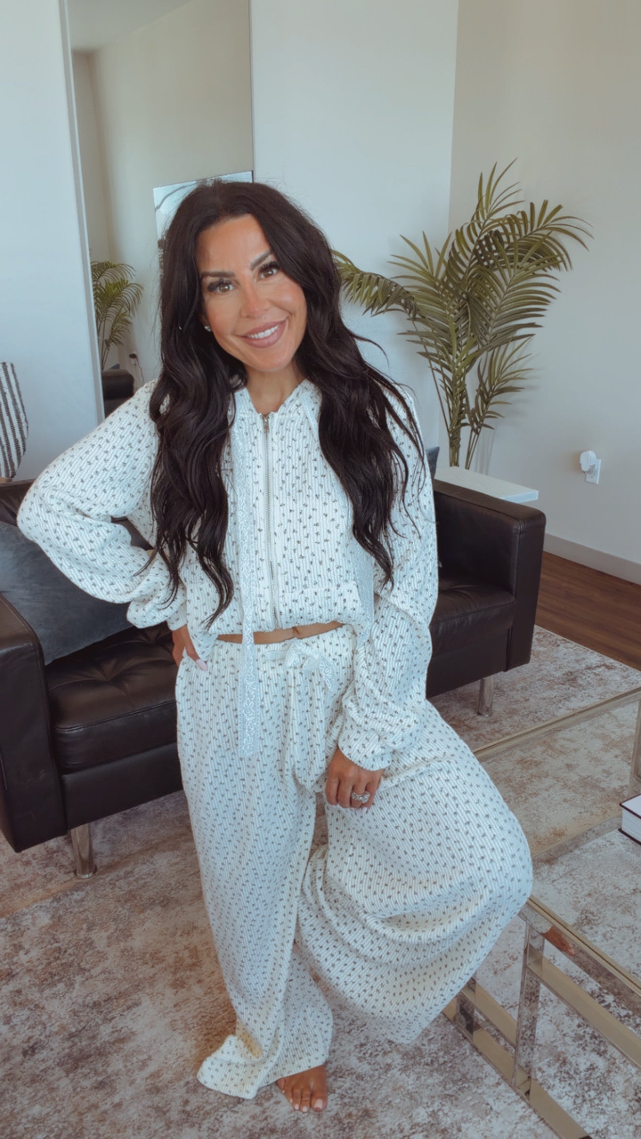 POL  Cream and Floral Joggers