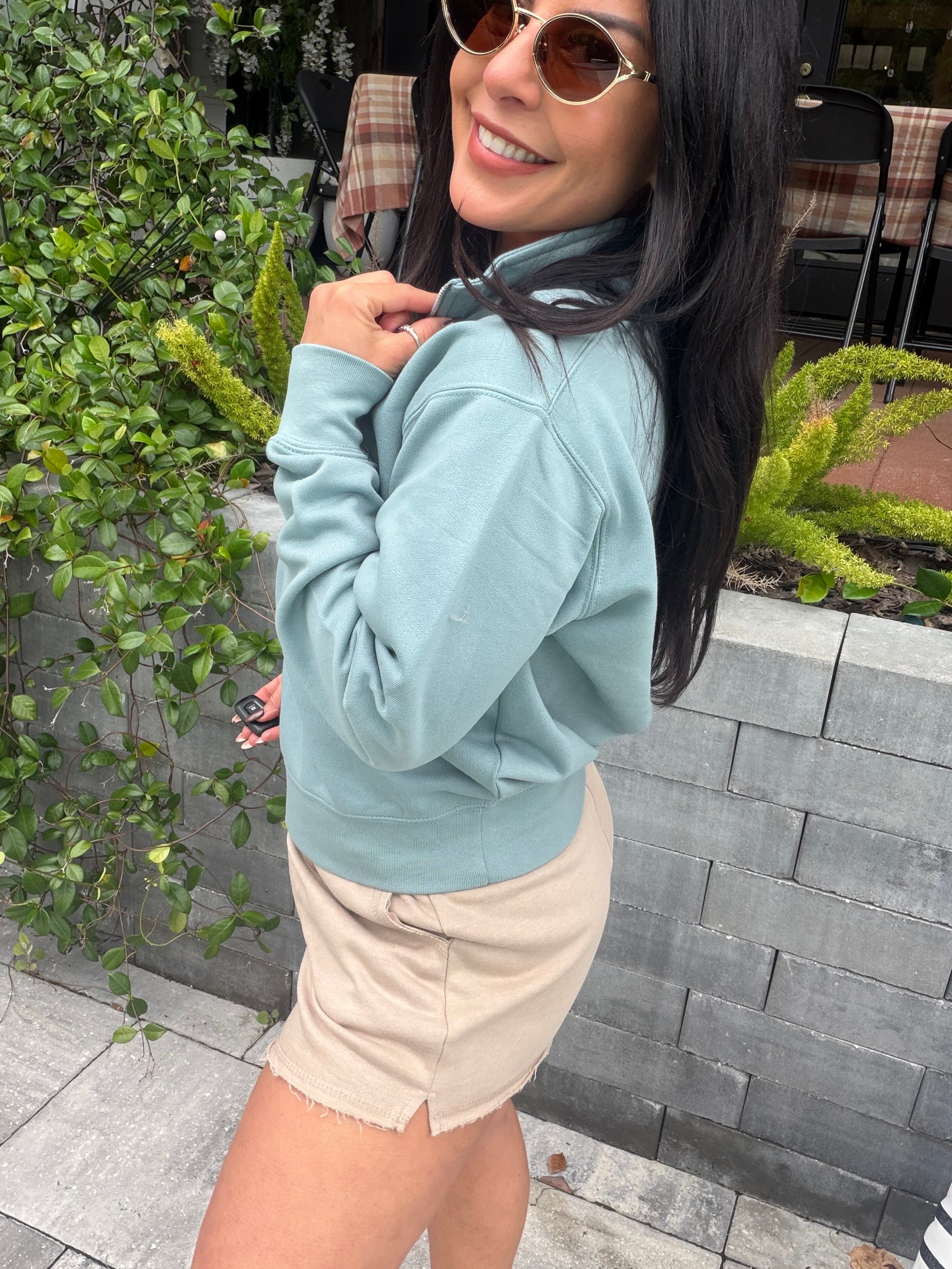 Ultra Light Green 1/4 Zip Jacket