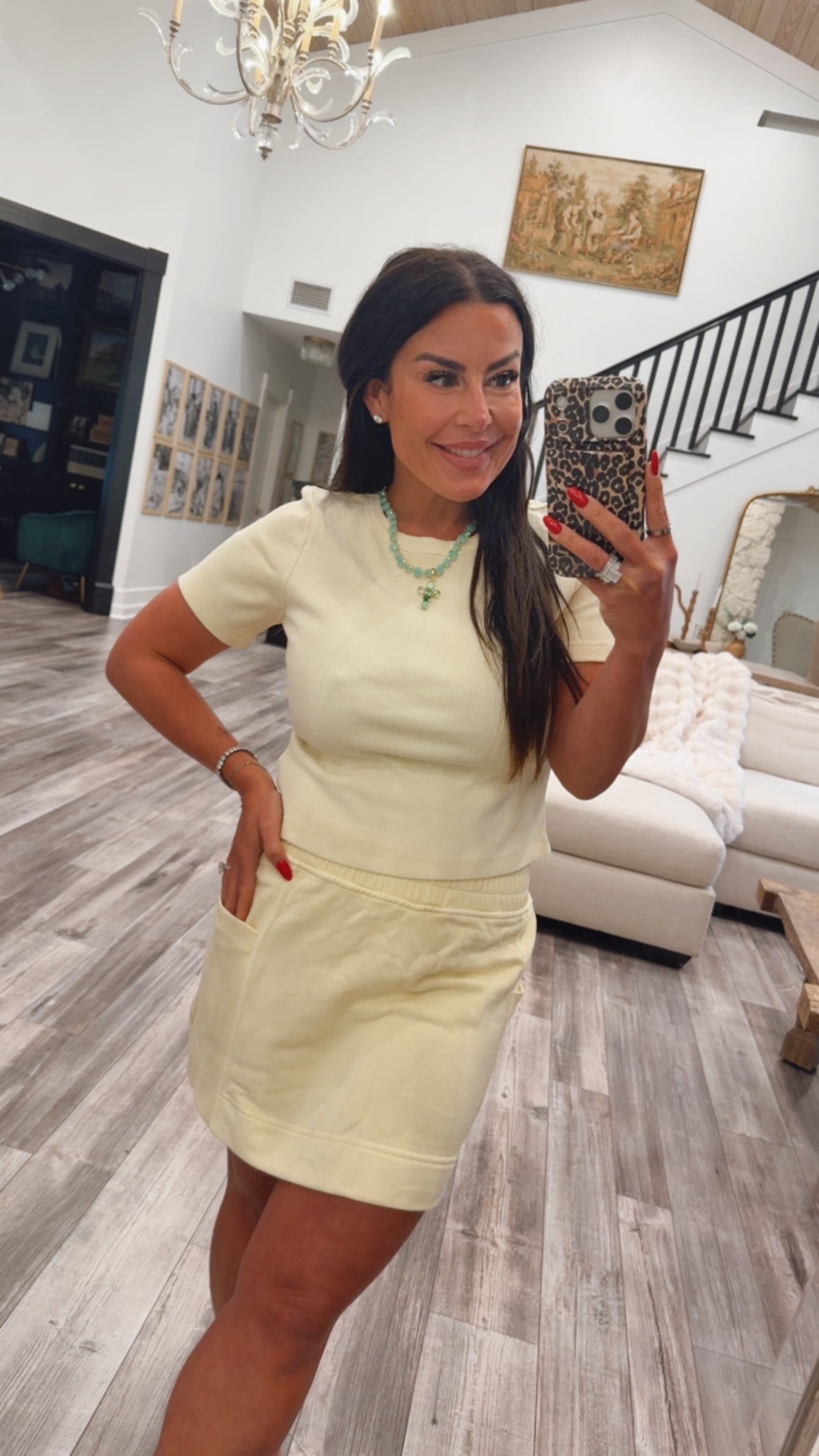 Lemon Ribbed Ultra Stretch Rae Mode Top