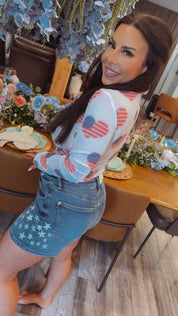 Sassy Americana Mesh Bodysuit