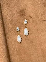 Tear Drop Crystal and Pearl Earrings