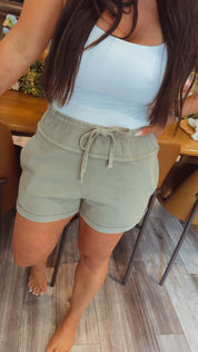 Rae Mode Butter Soft Olive Waffle Knit Shorts