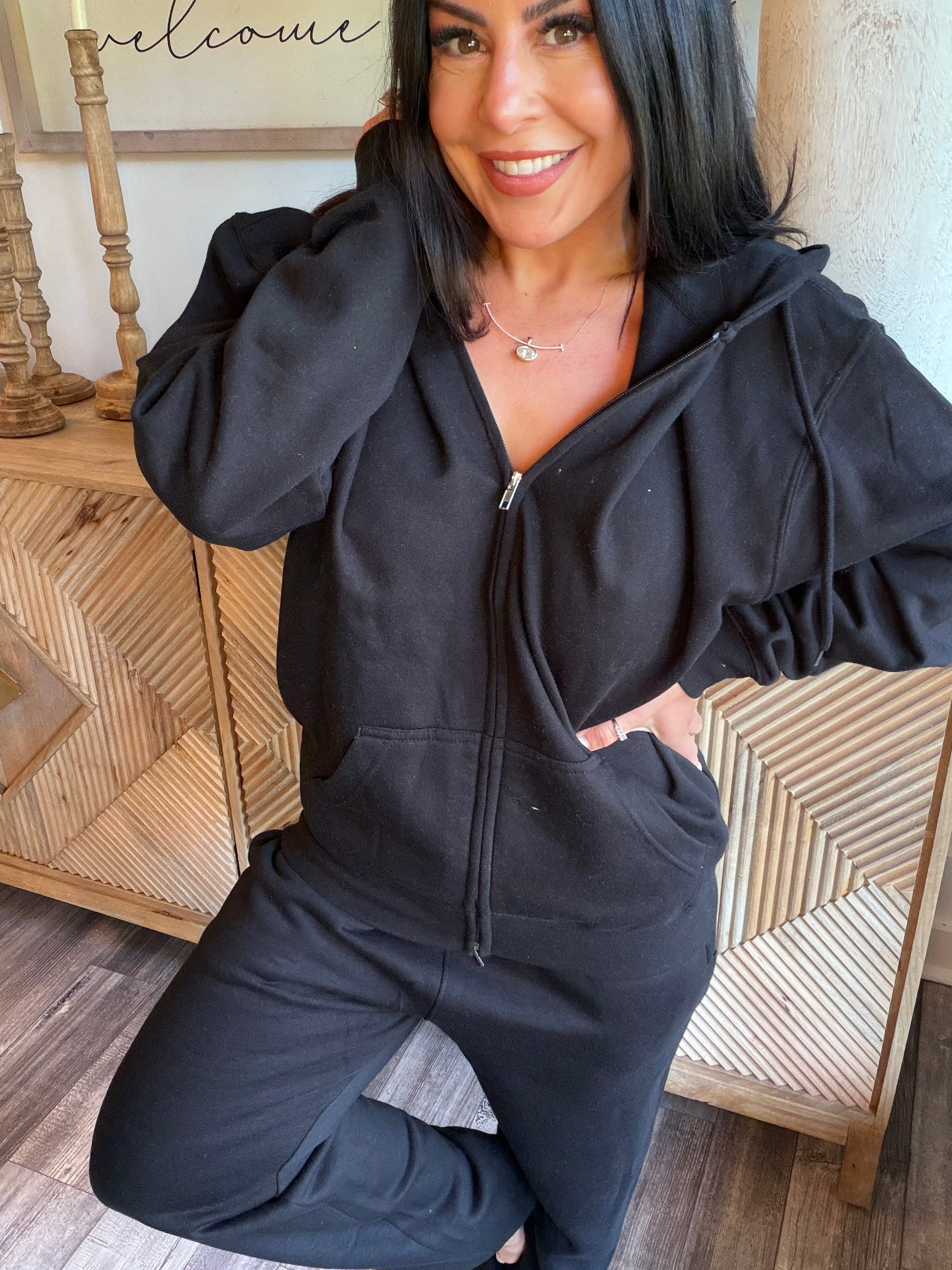 Ultra Soft Black Zip Up Hoodie