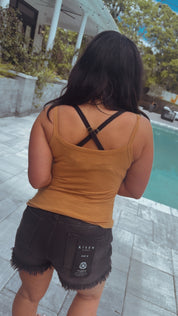 Camel Lightweight Tie Front Tank