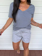 Ultra Soft Heather Grey Lounge Shorts