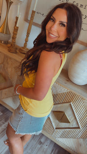 Dark Yellow Ribbed Everyday Tank