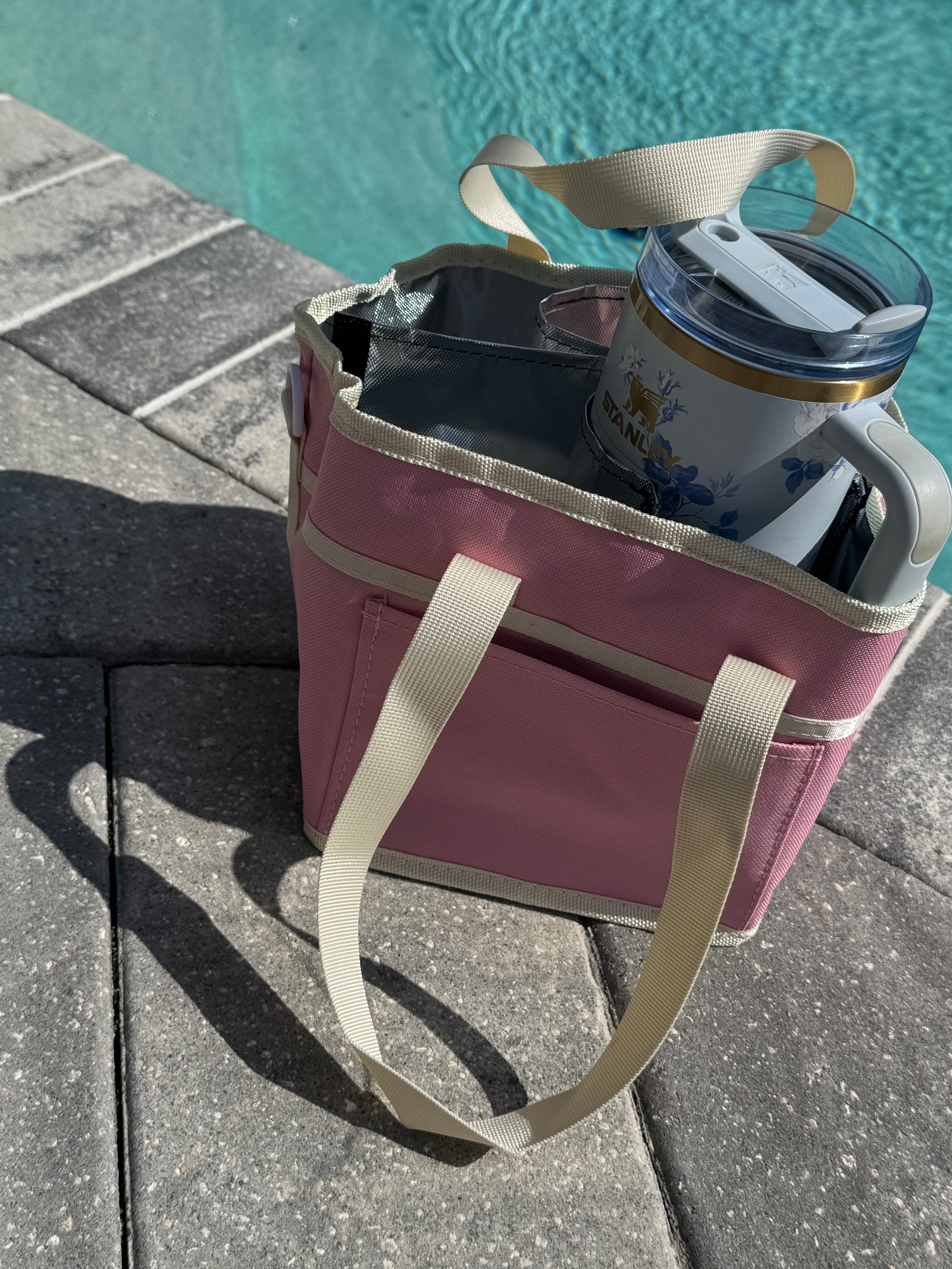 Pink and White Cooler Caddy Bag