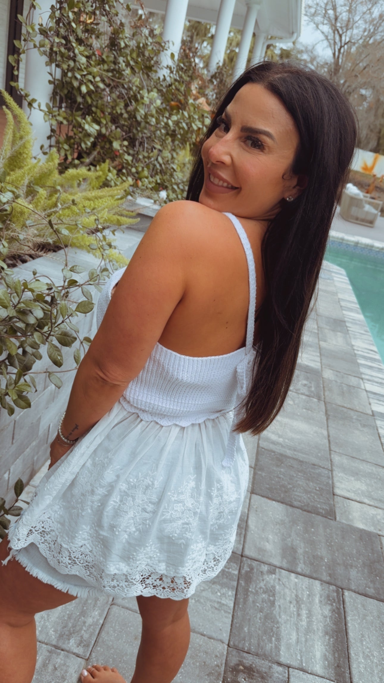 Chic White Crochet Halter Top