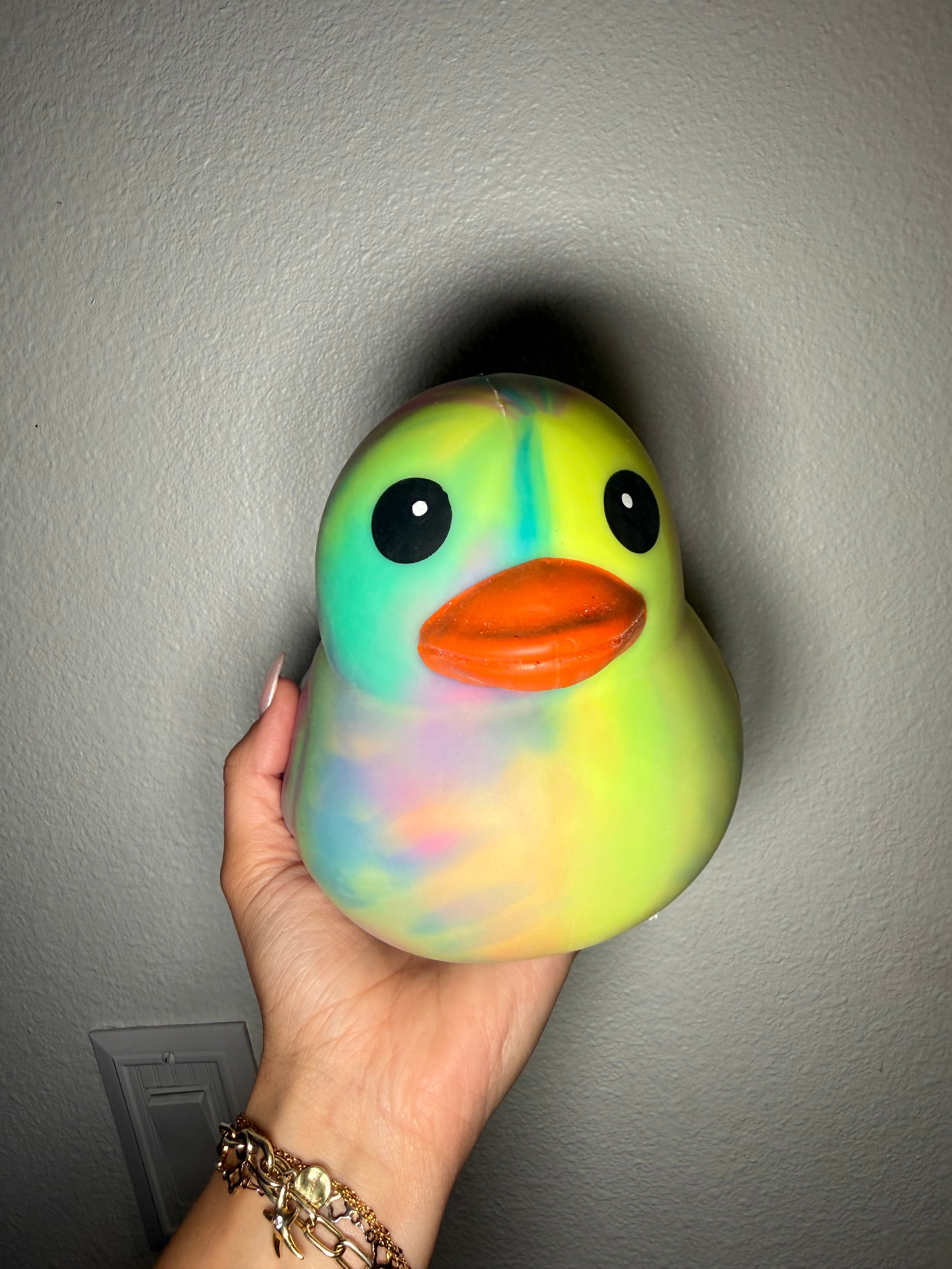 Large green tye Dye Duck Squishy