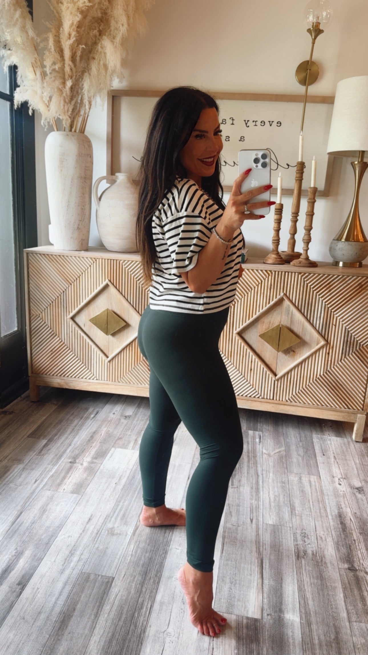 Black and White Striped Cropped Top