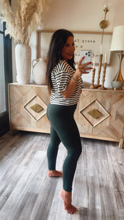 Black and White Striped Cropped Top