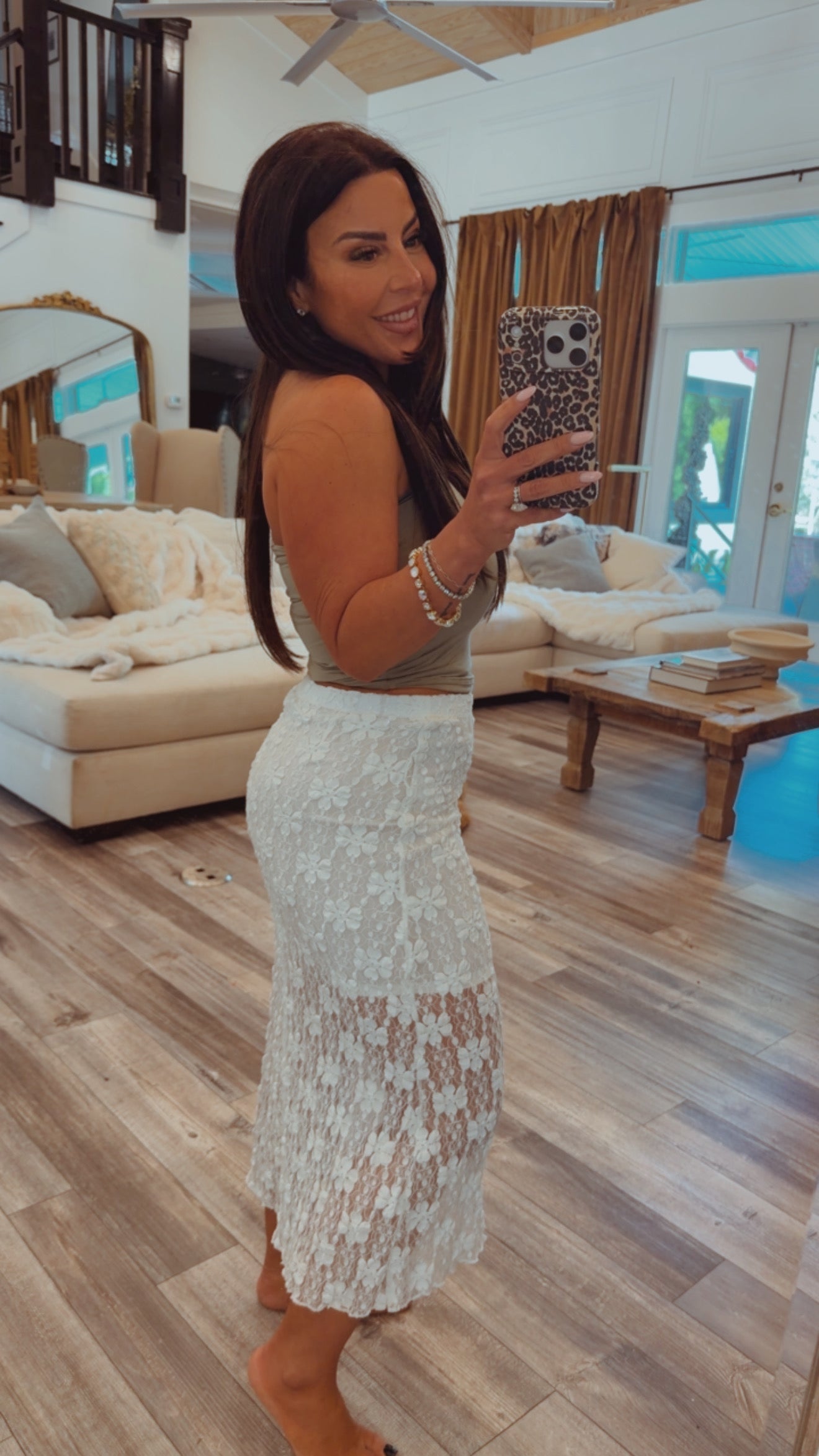 Sassy White Lace Maxi Skirt