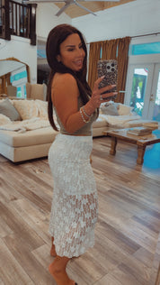Sassy White Lace Maxi Skirt