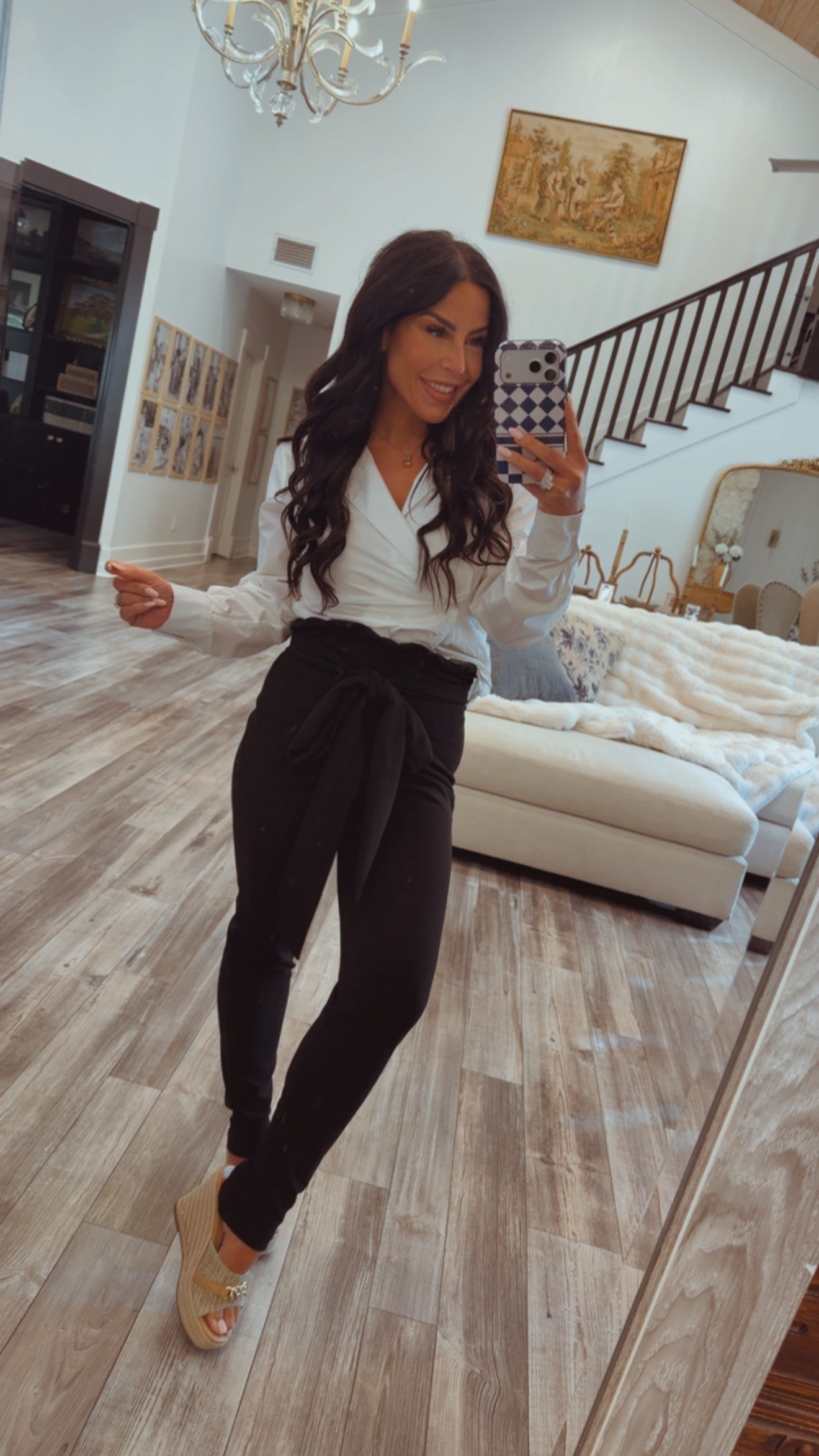 Black Ruffle Chic Trousers