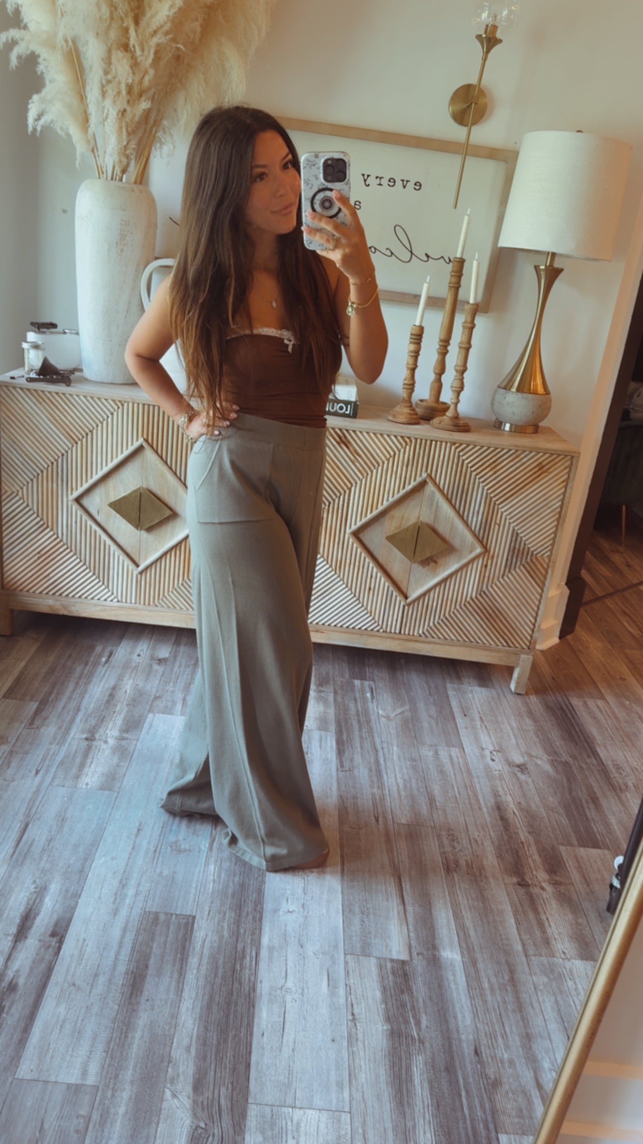 Rae Mode Green Wide Leg Joggers