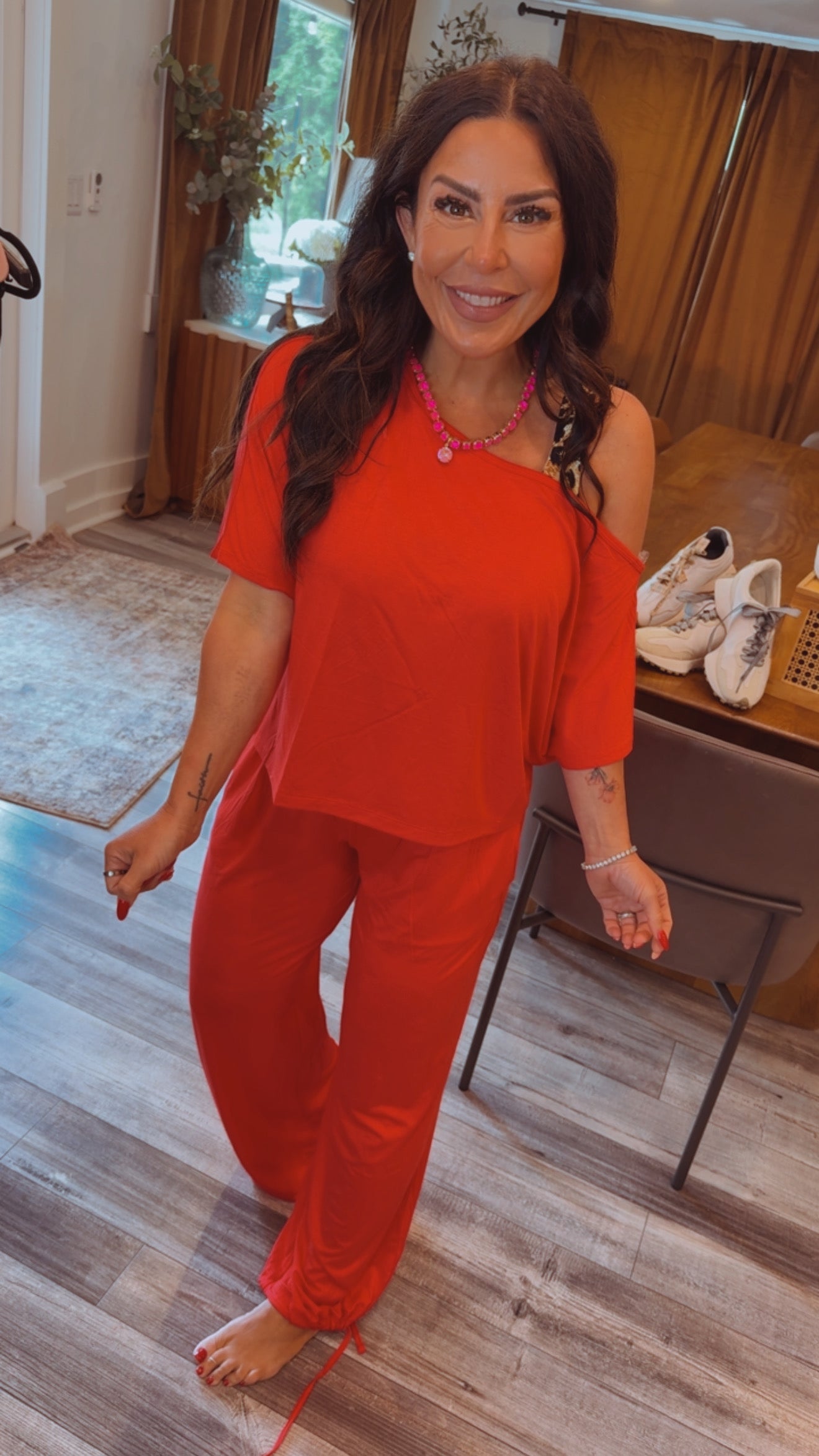 Red Ultra Soft Rae Mode Top