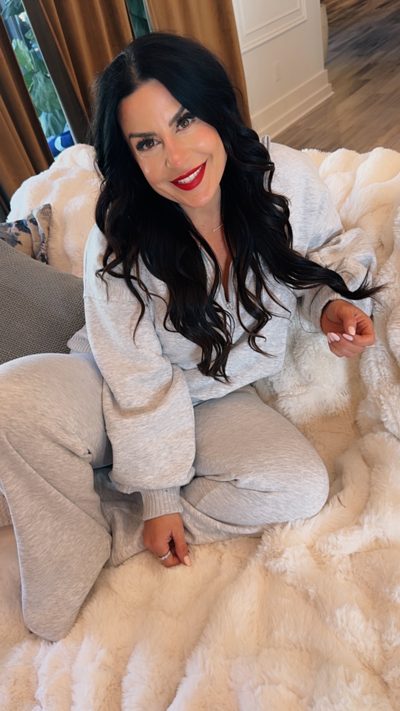 Heather Grey Quarter Zip Jacket