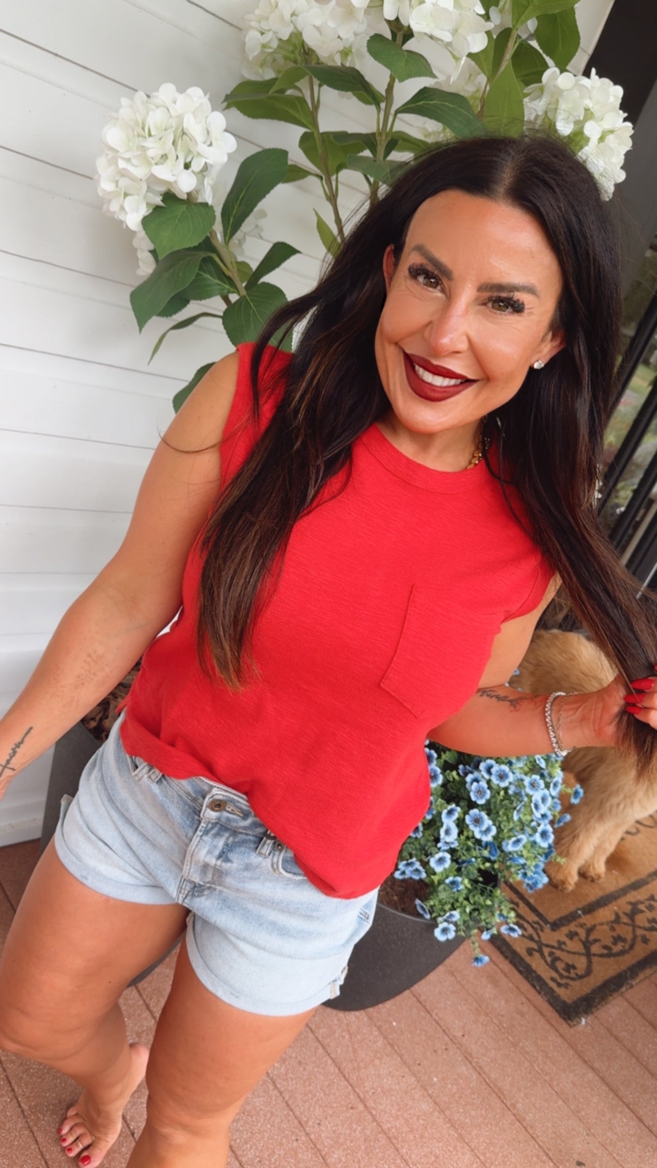 Ultra Soft Red Stretch Tank