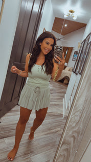 Sage Lace Sassy Tank