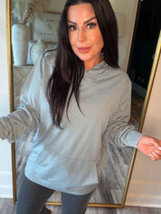 Ultra Soft Light Blue Lightweight Long Sleeve Hoodie