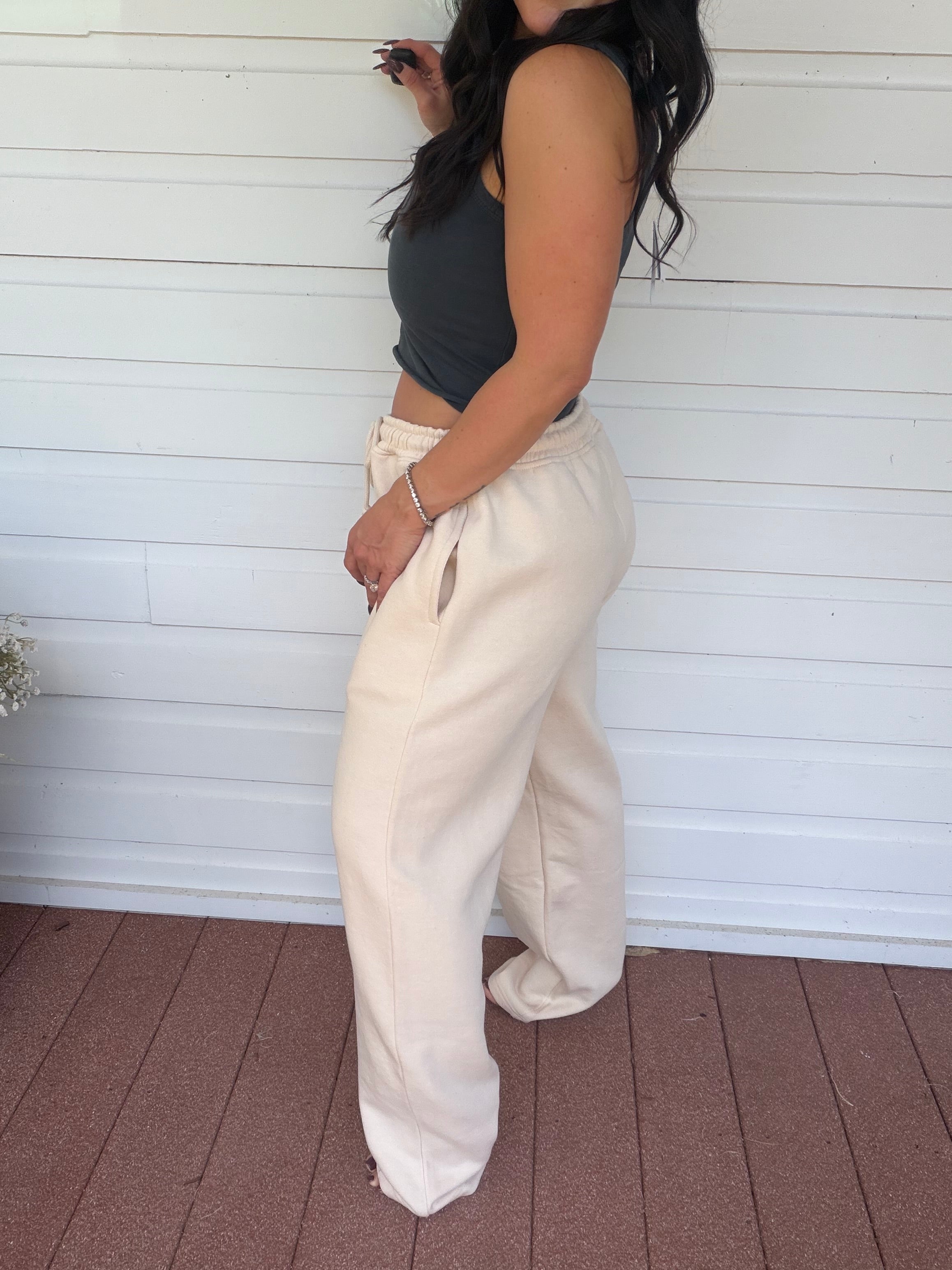 Khaki Straight Leg Joggers