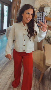Cream Chic Button Up Cardi