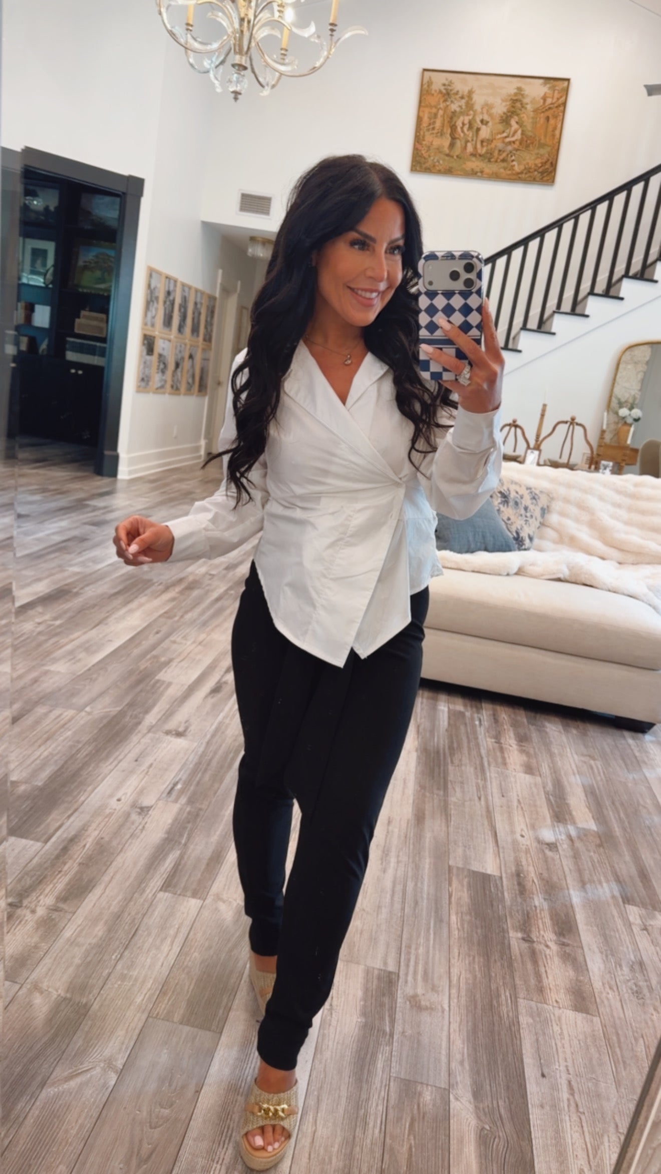 Black Ruffle Chic Trousers