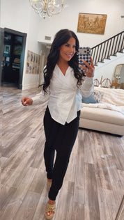 Black Ruffle Chic Trousers