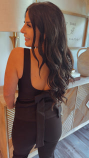 Black Bow Back Corset Tank