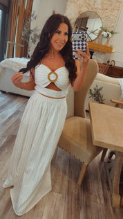 Sassy Luxe Black and white Striped Skirt And Top Set