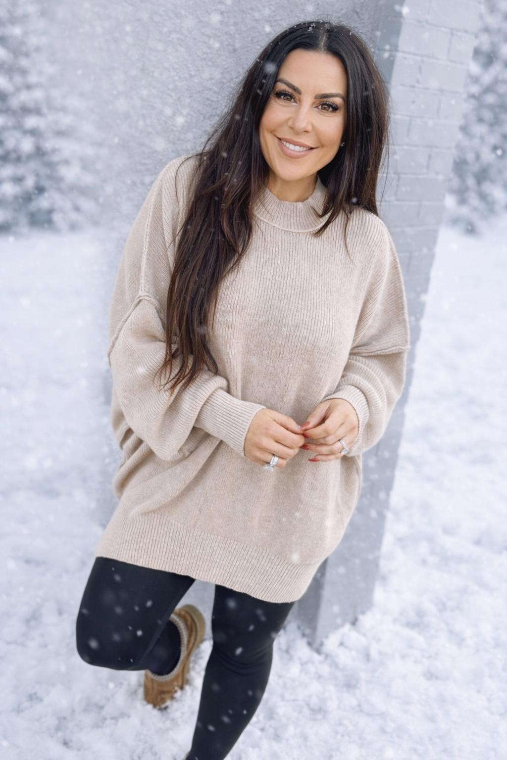 Cozy Knit Oversized Taupe Sweater