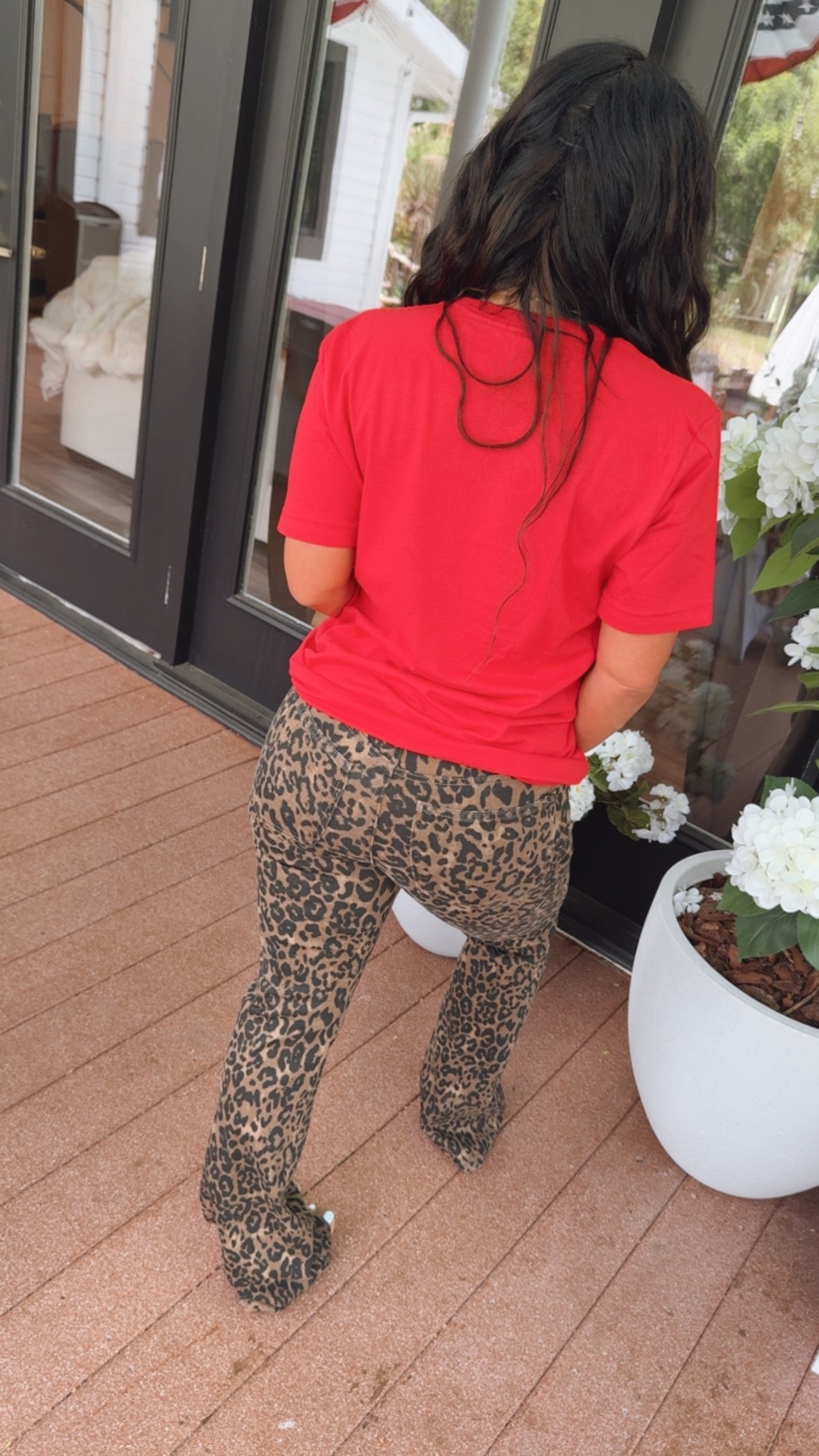 Judy Blue High Waist Boot Cut Leopard Jeans