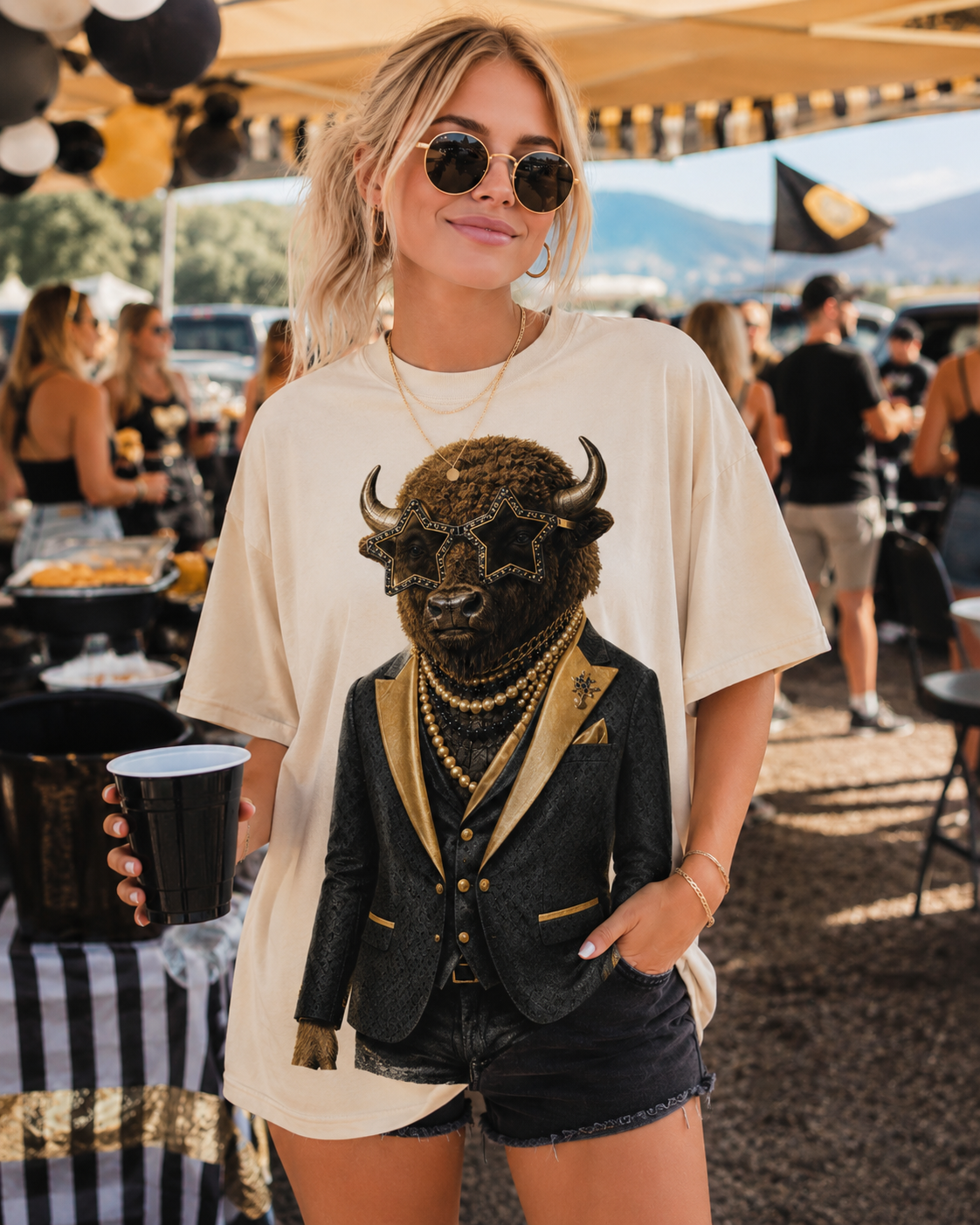 Gameday Buffalo Cream Graphic Tee 2083