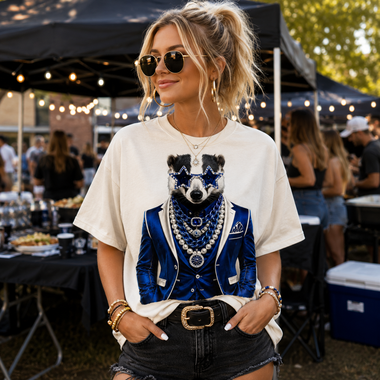 Gameday Badger Cream Graphic Tee