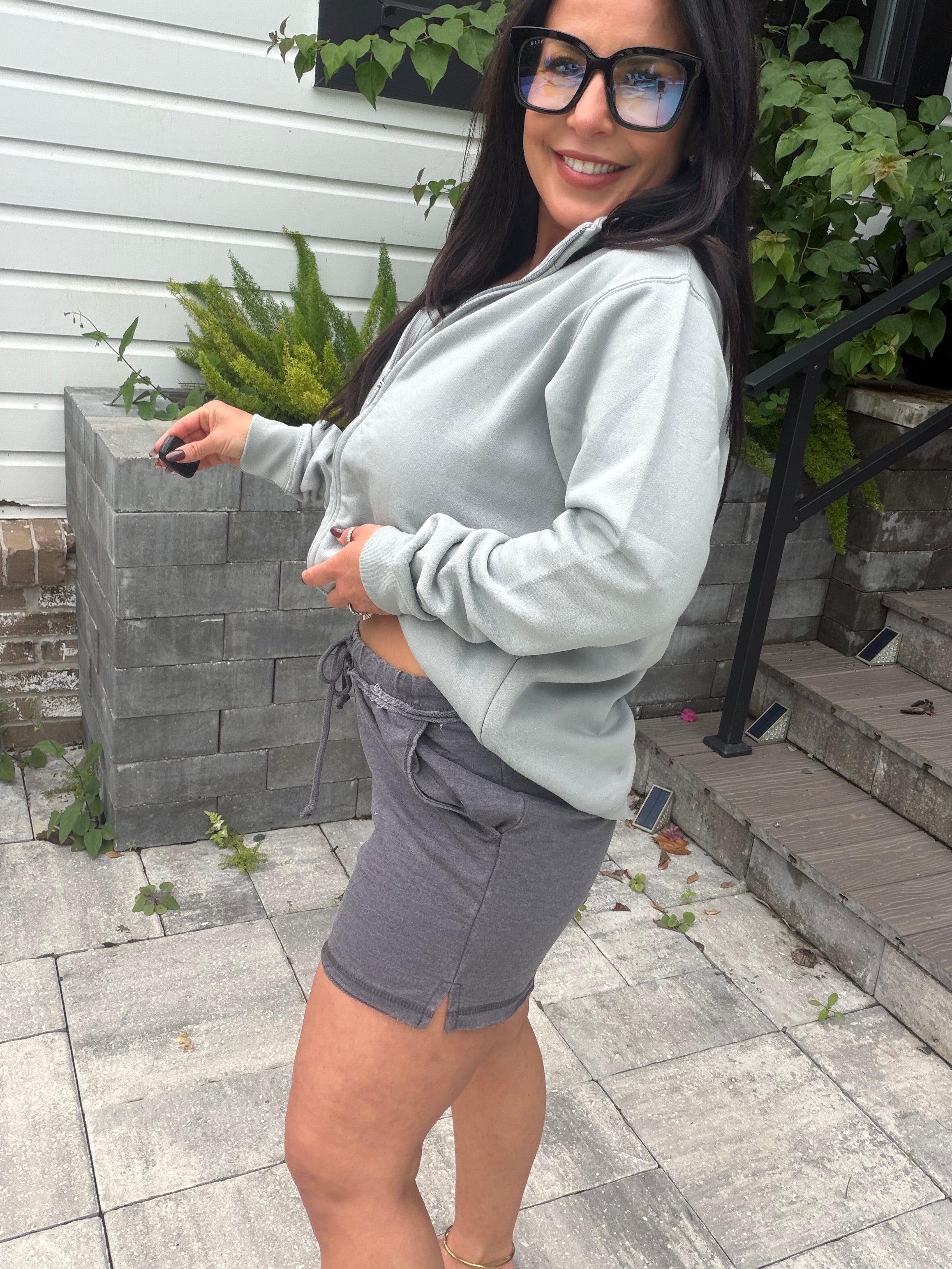 Black Distressed Black Lounge Shorts