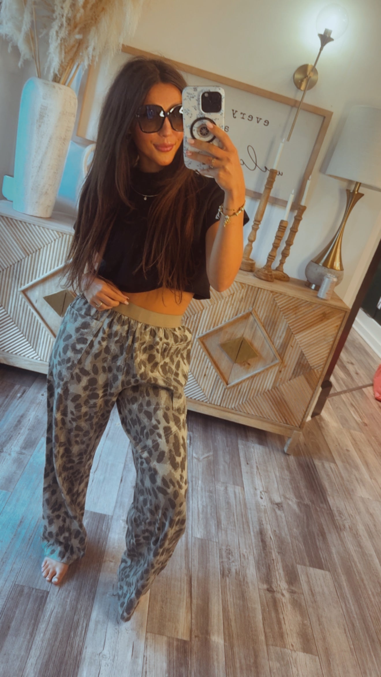 Denim Charcoal Wide Leg Pants