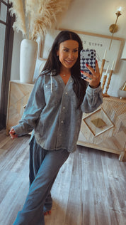 Stitch and CO Chic Blue  Hoode Denim Jacket