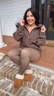 Brushed Espresso Ultra Soft 1/4 Zip Jacket