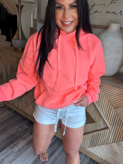 Coral Neon Fleec Hoodie