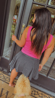 Yelete Pink  Seamless Textured Crop Tank