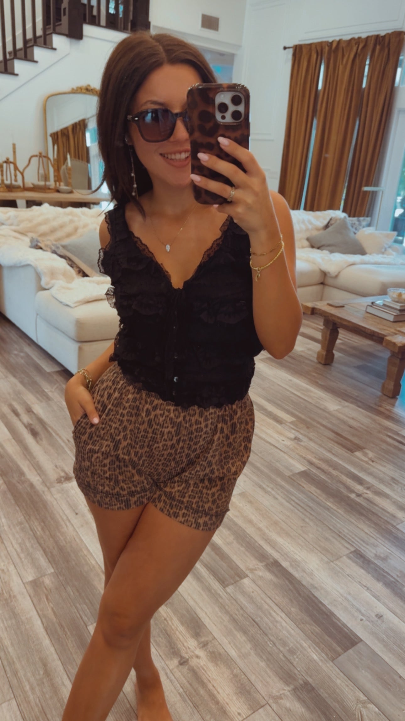 Sassy Black Lace POL Tank